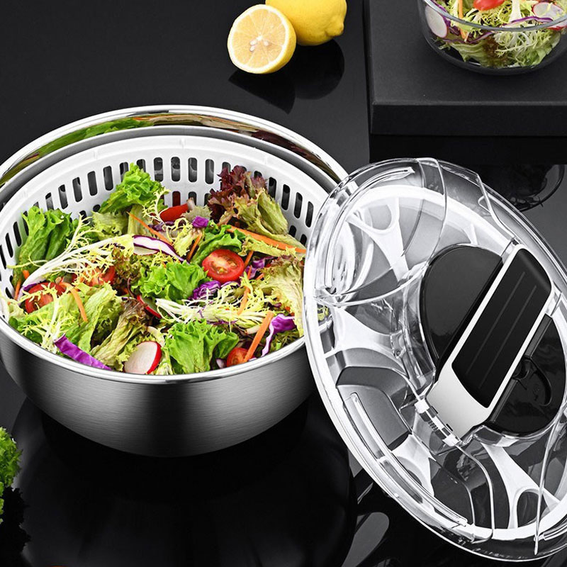 Salad Spinner - سلطة سبينر الفولاذ المقاوم للصدأ دليل