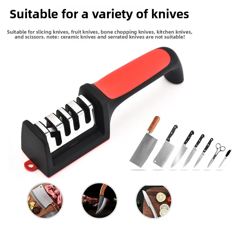 Kitchen Gadgets Needed - مبراة سكاكين متعددة الوظائف للمطبخ بثلاثة