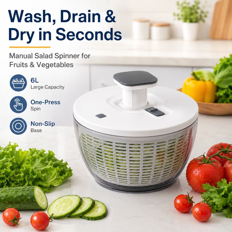 Salad Spinner - جهاز تجفيف الخضروات والفواكه سعة 6