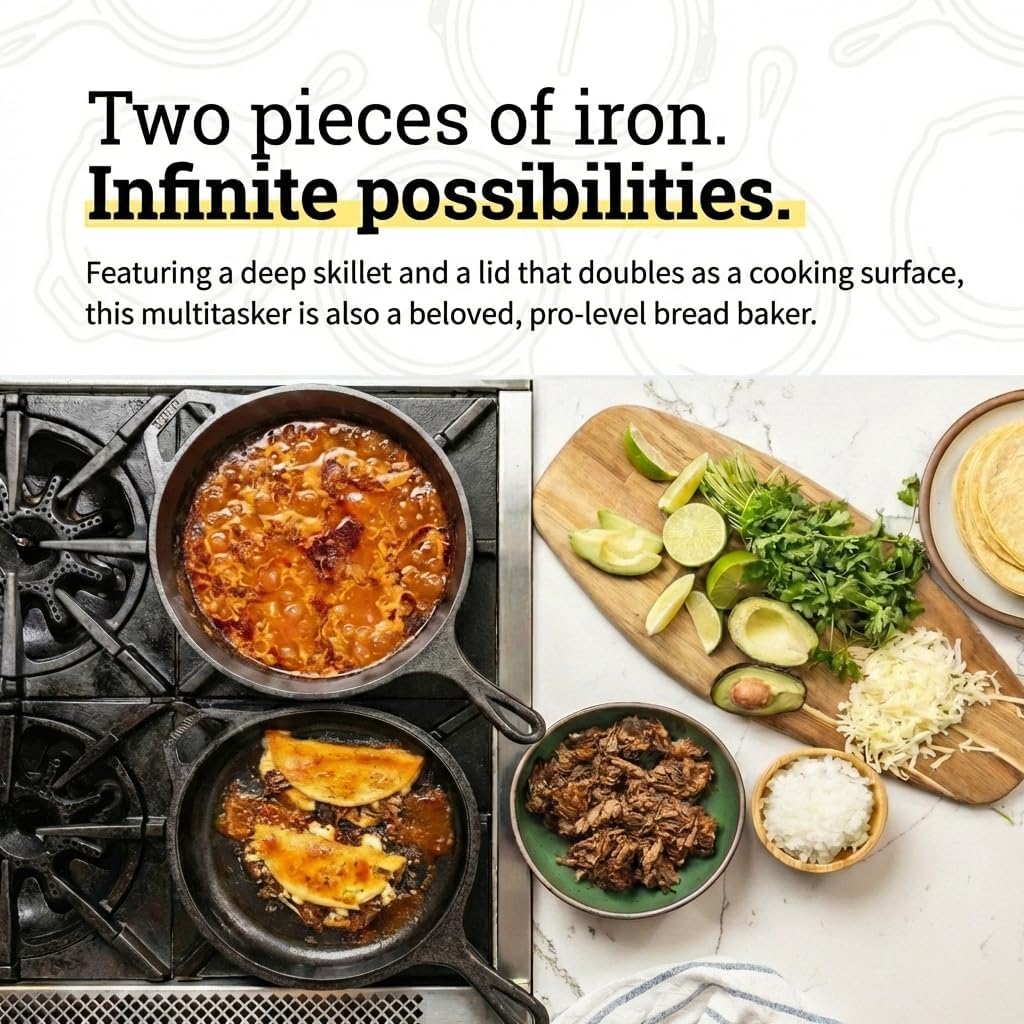 طقم أواني طهي من الحديد الزهر  - مراجعة Cast Iron Skillet وسعره