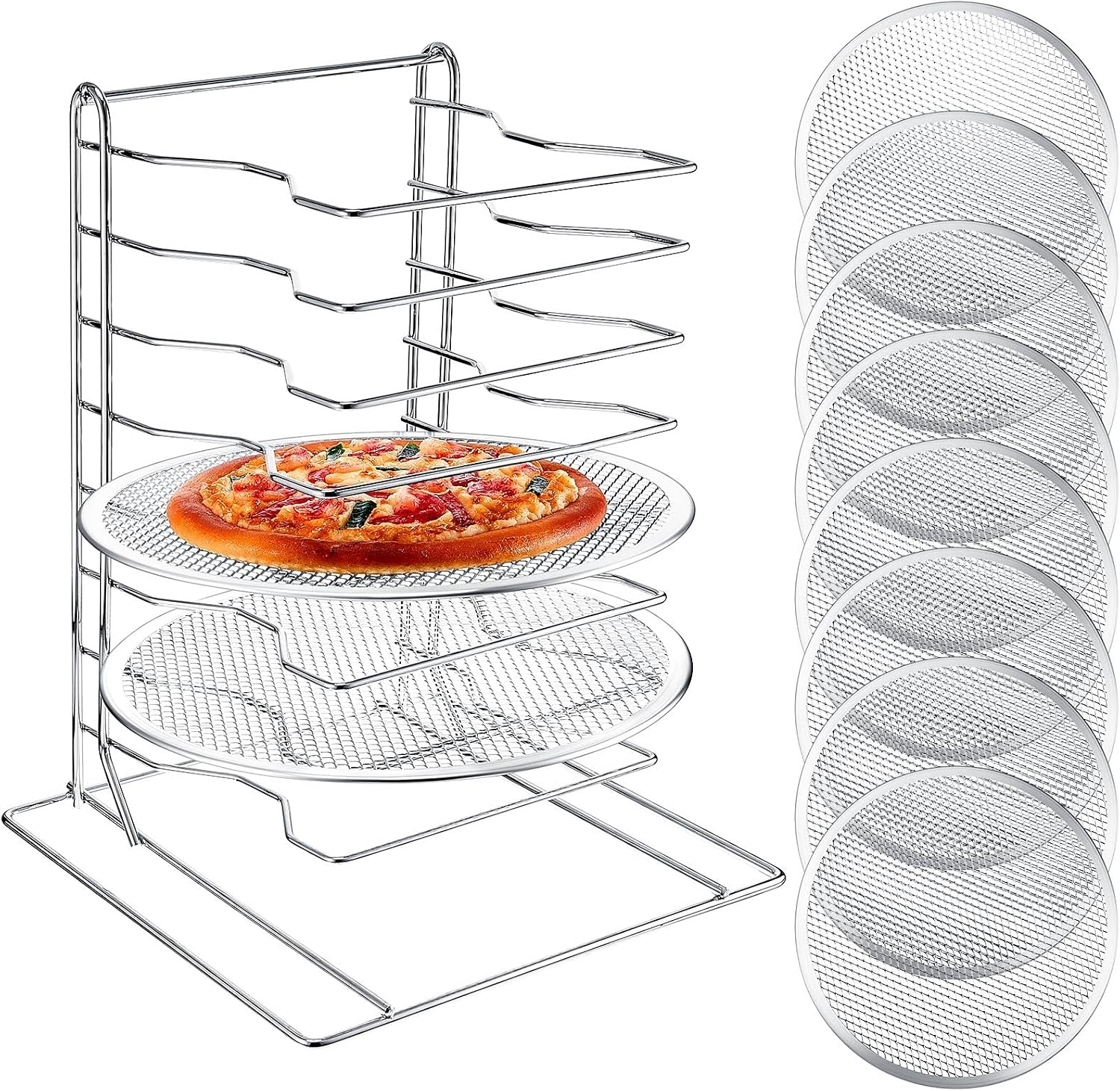رف بيتزا بـ 8 طبقات مع 8 صواني - مراجعة Kitchen Gadgets Hacks وسعره