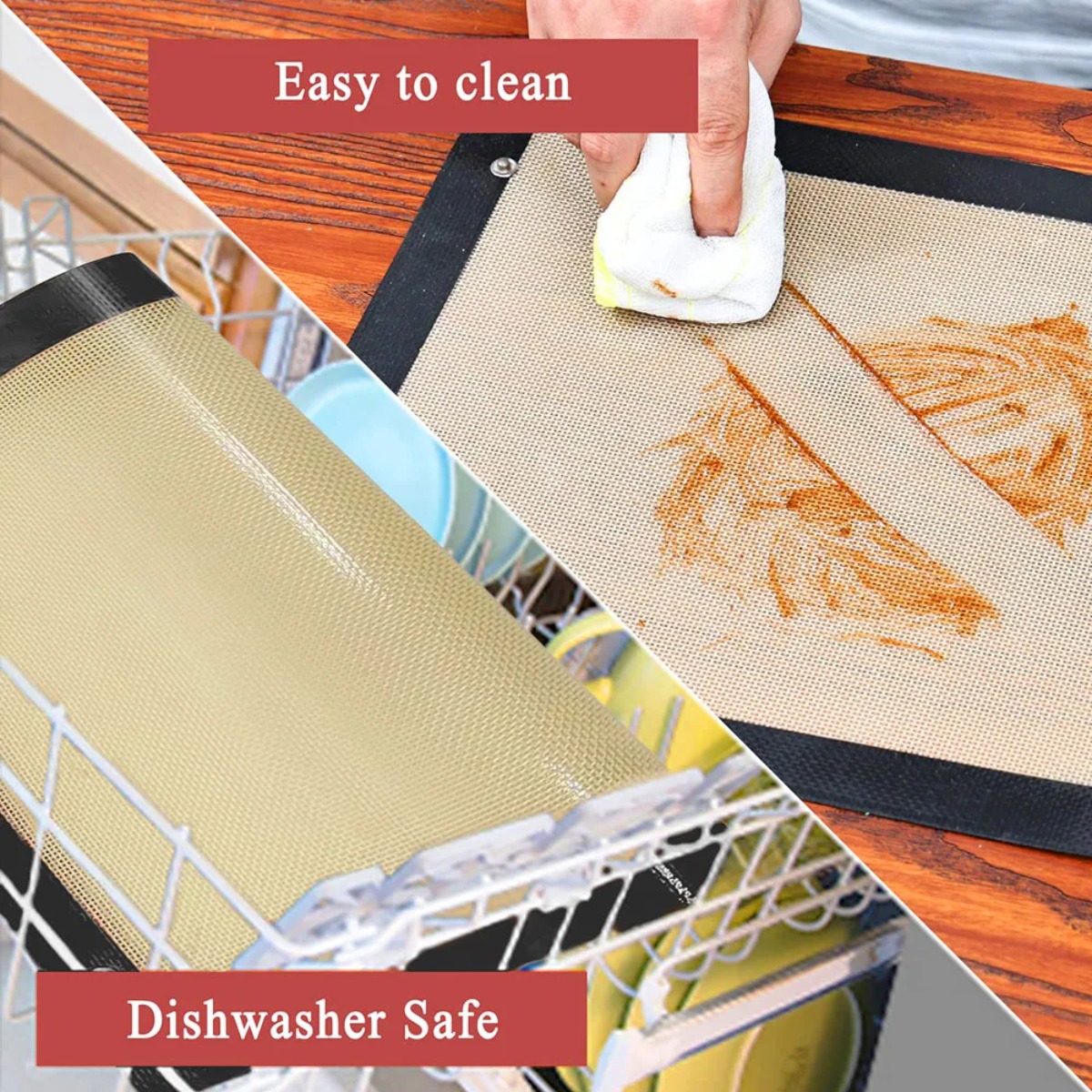حصيرة خبز سيليكونية مع مشبك، م - مراجعة Silicone Baking Mat وسعره
