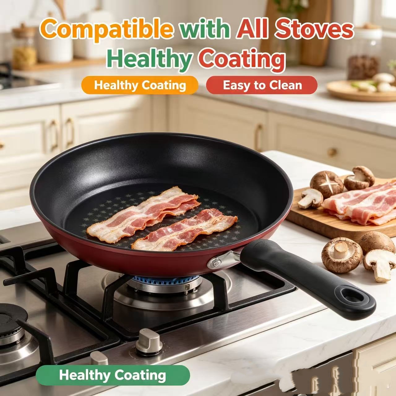مقلاة جرانيت فاخرة غير لاصقة،  - مراجعة Cast Iron Skillet وسعره