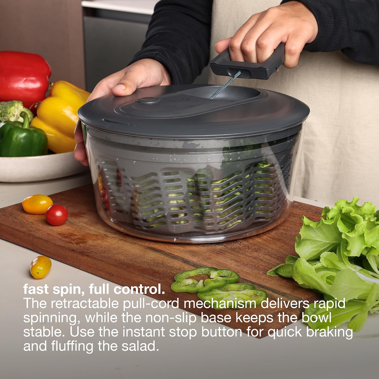 مصفاة سلطة صغيرة بمقبض سحب، وع - مراجعة Salad Spinner وسعره