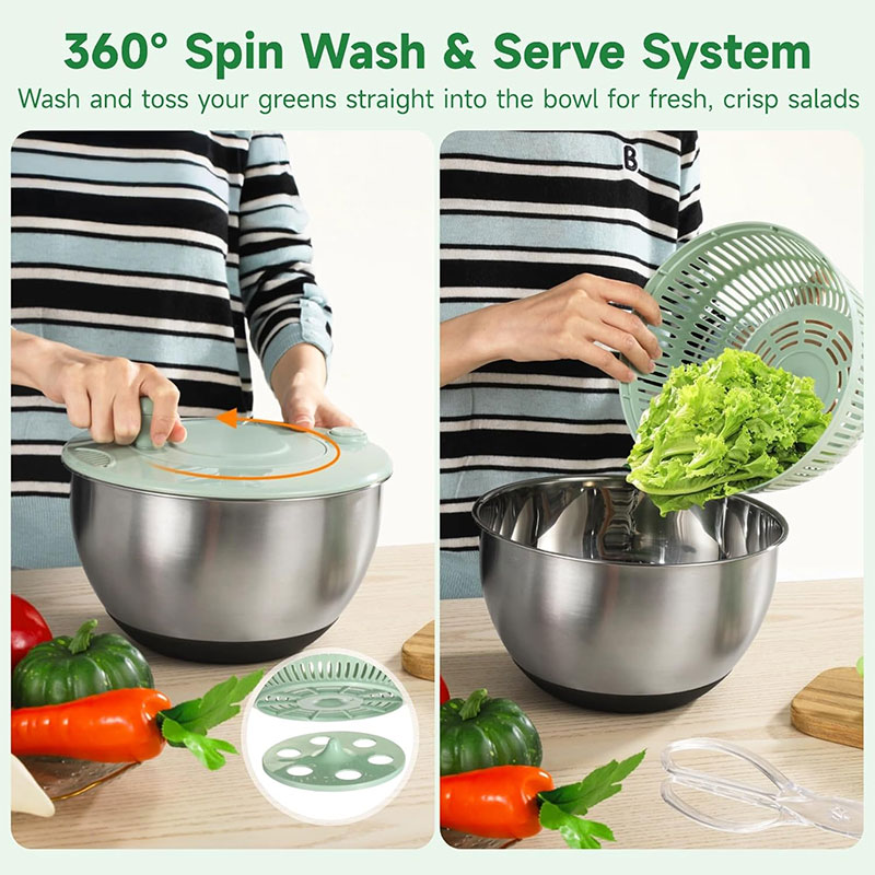 وعاء تدوير الخضروات من الستانل - مراجعة Salad Spinner وسعره